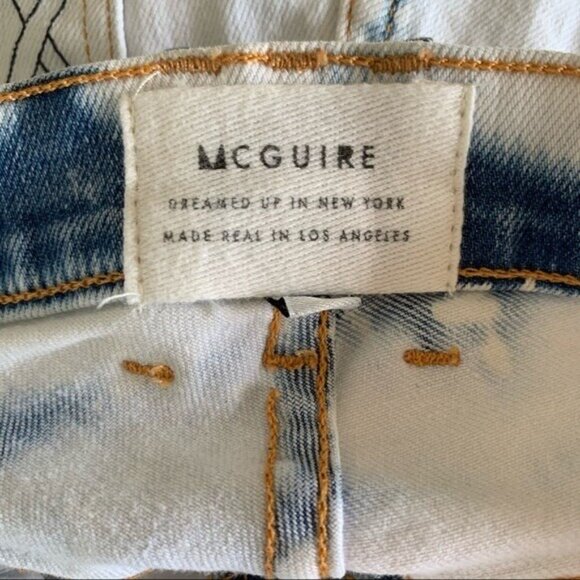 McGuire High Rise Skinny Jeans Blue White Acid Wash Distressed Stretch 26 Denim - Picture 8 of 10